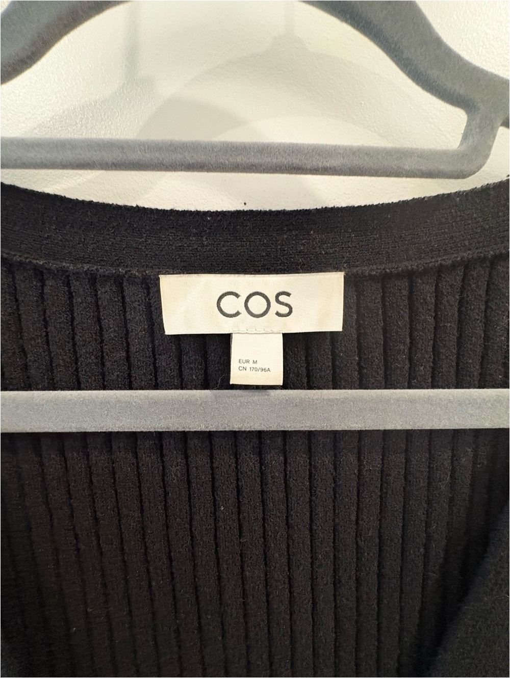 COS Black Ribbed Dress with Front Buttons - Picture 4 of 8
